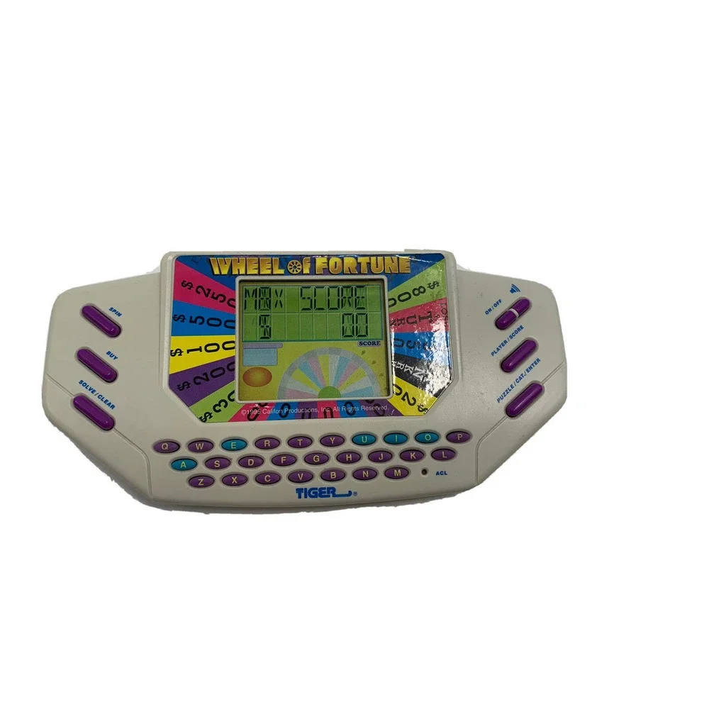Wheel of Fortune Hand Held Game Tiger Electronics W Cartridge Works Vintage 1995